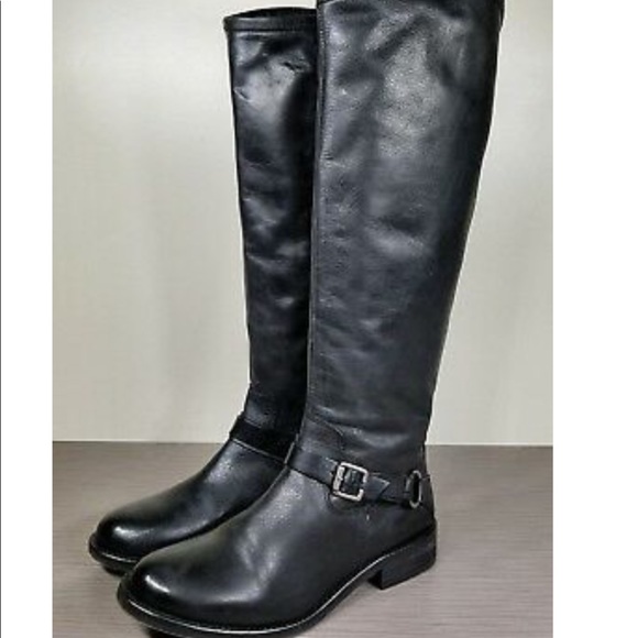 hinge Shoes Hinge Boots Tall Black Leather Dakotah 75 Poshmark